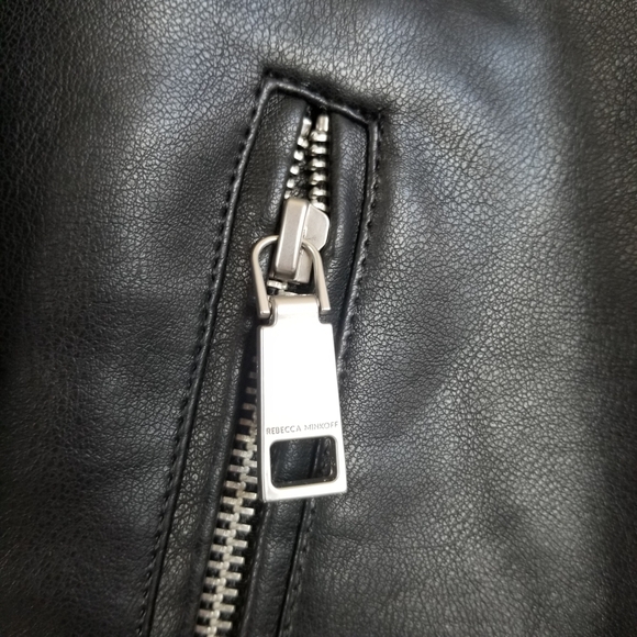 Rebecca Minkoff Vegan Faux Leather Moto Jacket Black Small NWT - Picture 6 of 6